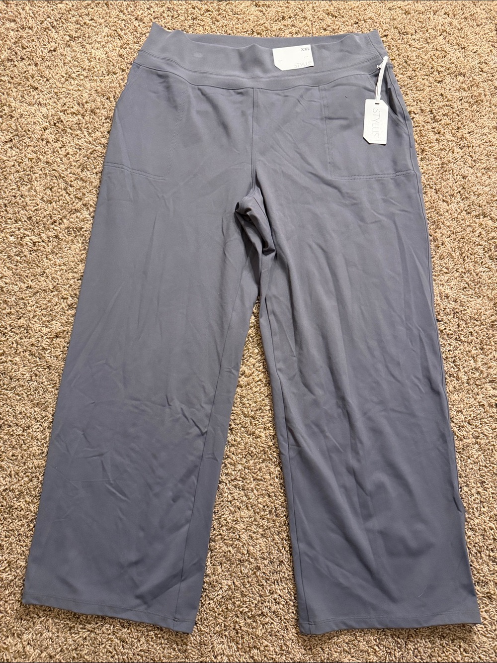STYLUS Wide-Leg Pants in Slate Gray-Blue